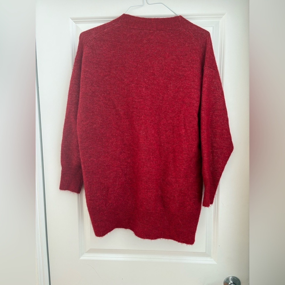 Wilfred Bilbao Alpaca Wool-Blend Oversized Cardigan Crimson Red - Picture 2 of 8